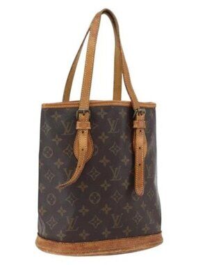 LOUIS VUITTON Monogram Bucket PM Shoulder Bag M42238 LV Auth fm5104